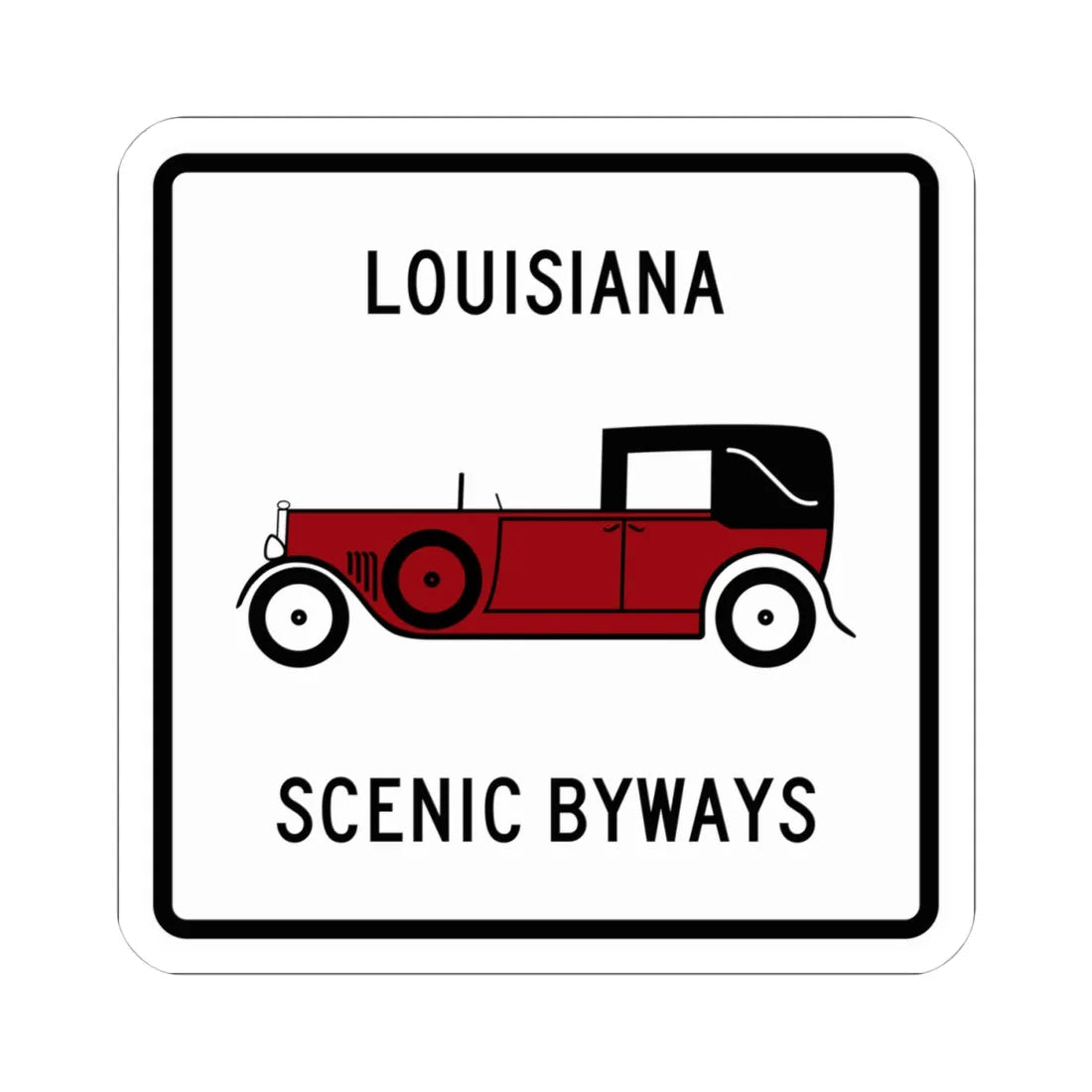 Louisiana-Scenic-Byways (Louisiana) (Road Sign) STICKER Vinyl Kiss-Cut Decal 4 Inch White - The Sticker Space