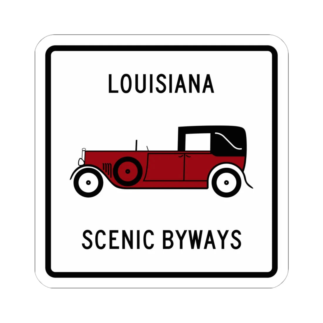 Louisiana-Scenic-Byways (Louisiana) (Road Sign) STICKER Vinyl Kiss-Cut Decal 6 Inch White - The Sticker Space