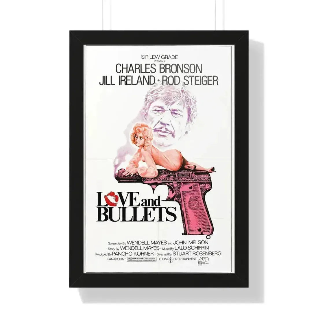 LOVE AND BULLETS 1979 - Framed Movie Poster 16″ x 24″ Black - The Sticker Space