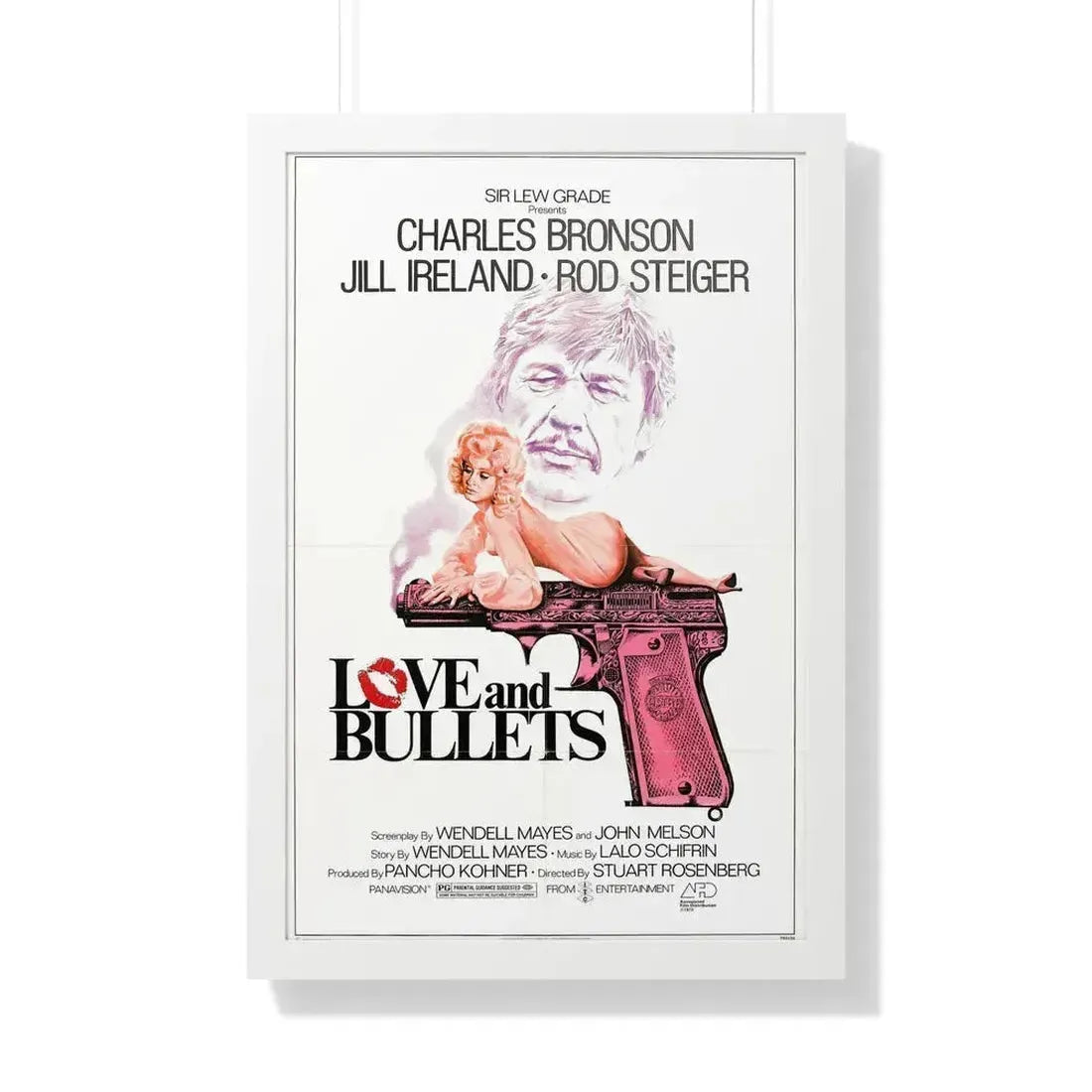 LOVE AND BULLETS 1979 - Framed Movie Poster 20" x 30" White - The Sticker Space