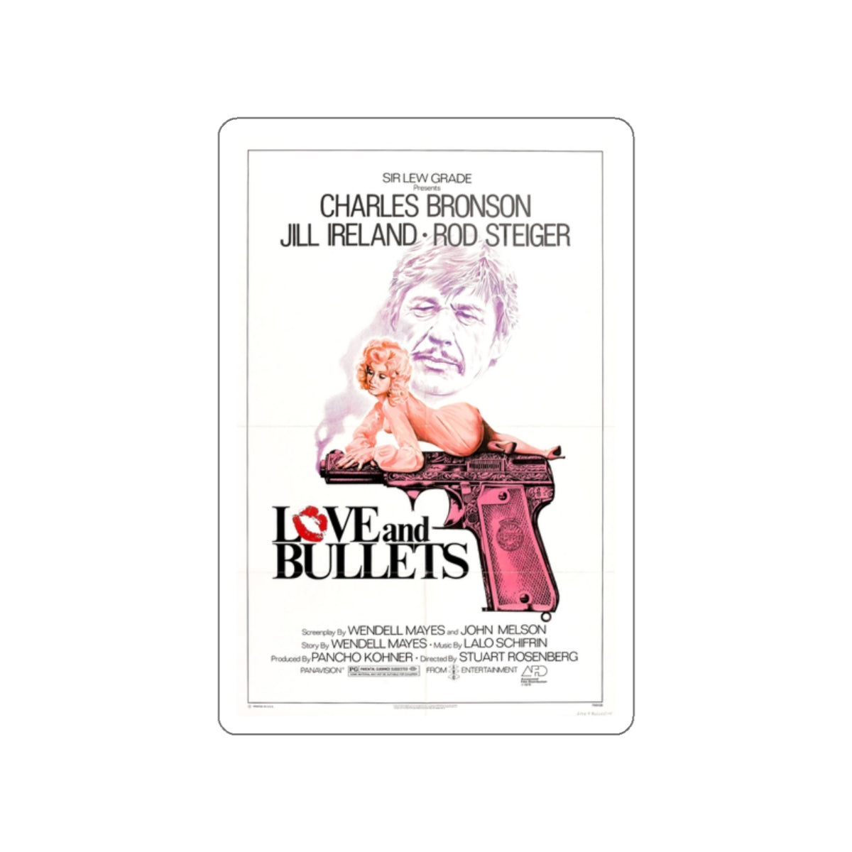 LOVE AND BULLETS 1979 Movie Poster STICKER Vinyl Die-Cut Decal-2 Inch-The Sticker Space