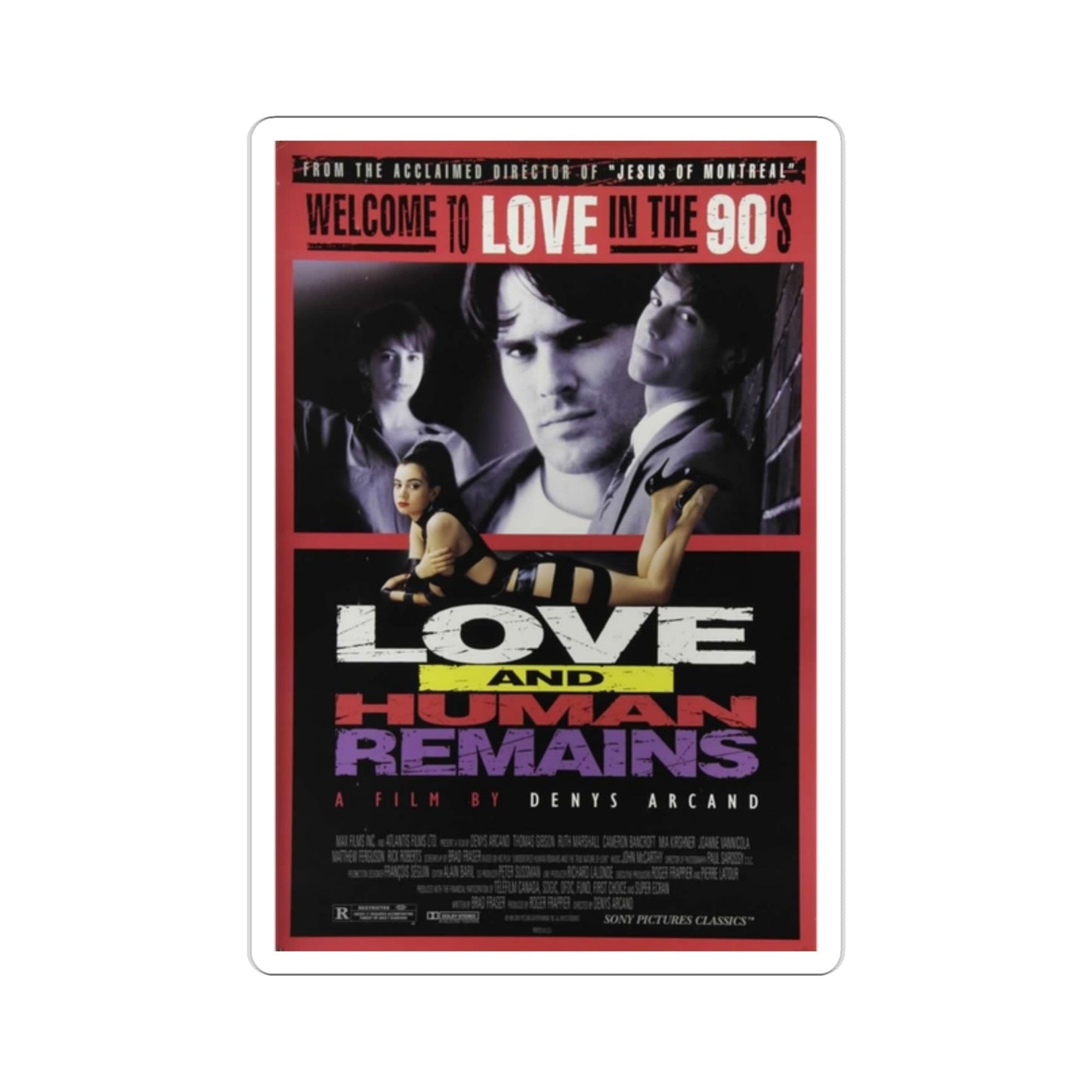 Love And Human Remains 1995 Movie Poster STICKER Vinyl Die-Cut Decal-2 Inch-The Sticker Space