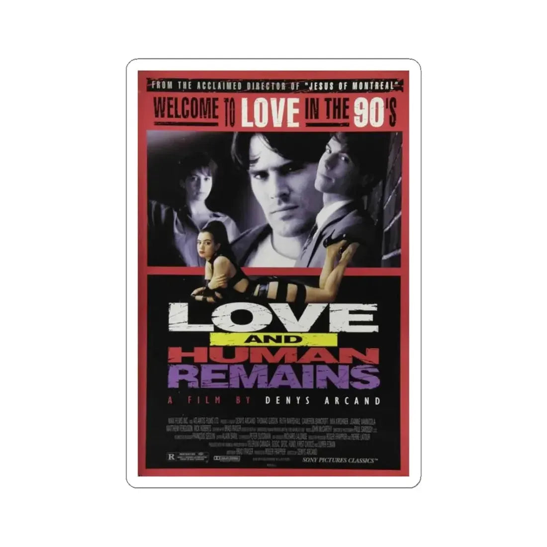 Love And Human Remains 1995 Movie Poster - STICKER Vinyl Kiss-Cut Decal 3 Inch White - The Sticker Space