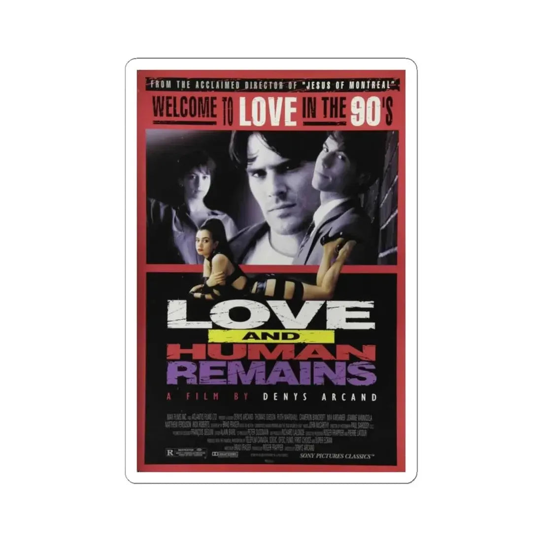 Love And Human Remains 1995 Movie Poster - STICKER Vinyl Kiss-Cut Decal 6 Inch White - The Sticker Space