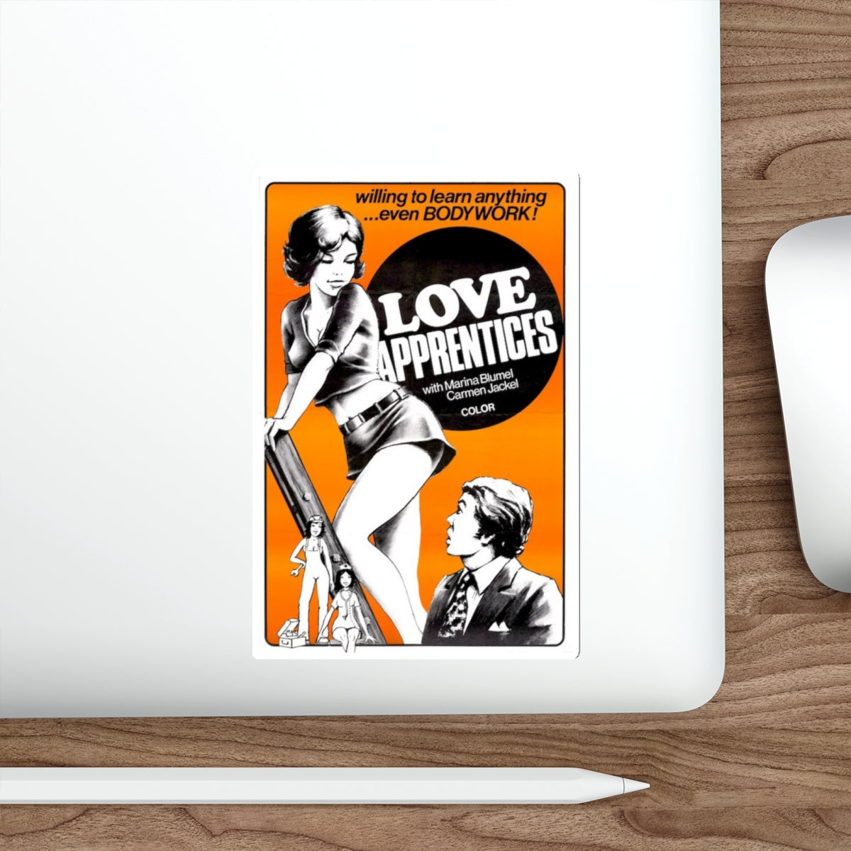 LOVE APPRENTICES 1972 Movie Poster STICKER Vinyl Die-Cut Decal-The Sticker Space