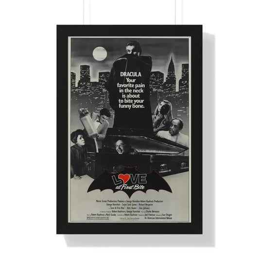 LOVE AT FIRST BITE 1979 - Framed Movie Poster 16″ x 24″ Black - The Sticker Space