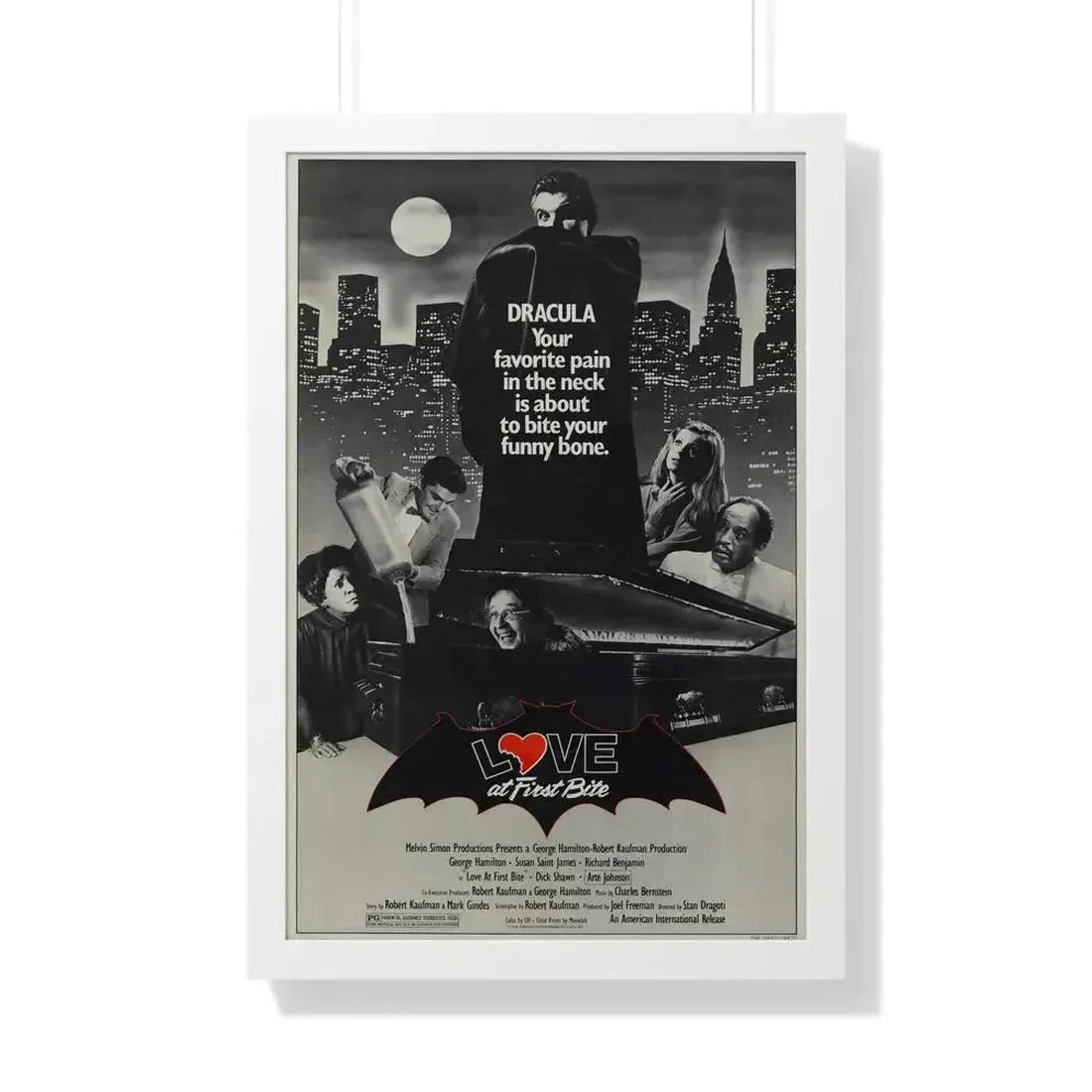 LOVE AT FIRST BITE 1979 - Framed Movie Poster 20" x 30" White - The Sticker Space