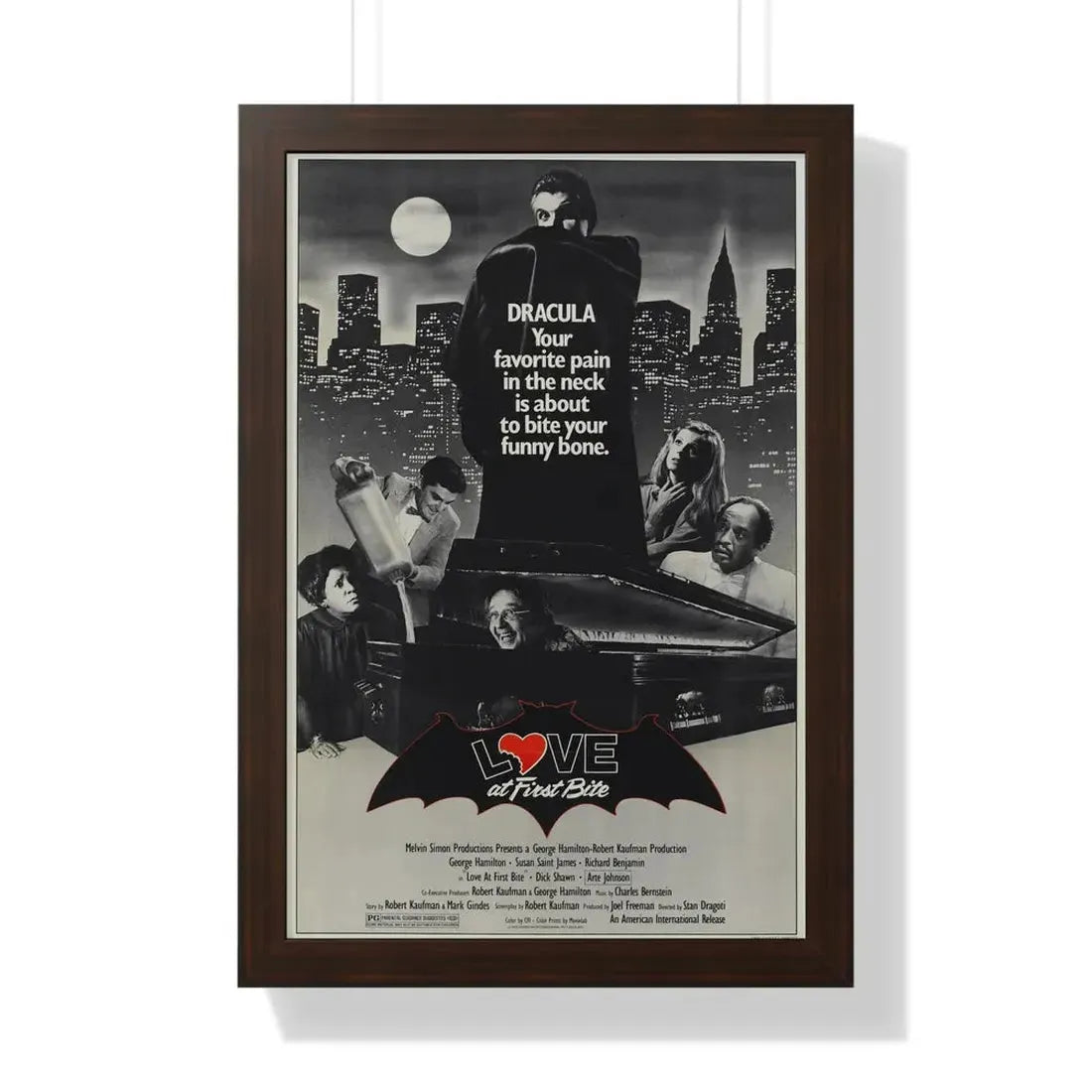 LOVE AT FIRST BITE 1979 - Framed Movie Poster - The Sticker Space