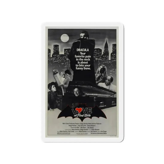 LOVE AT FIRST BITE 1979 Movie Poster - Refrigerator Magnet 2 Inch Die-Cut - The Sticker Space