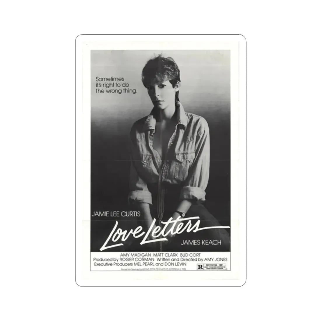 Love Letters 1983 Movie Poster - STICKER Vinyl Kiss-Cut Decal 2 Inch White - The Sticker Space