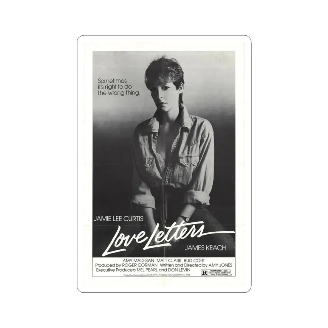 Love Letters 1983 Movie Poster - STICKER Vinyl Kiss-Cut Decal 4 Inch White - The Sticker Space