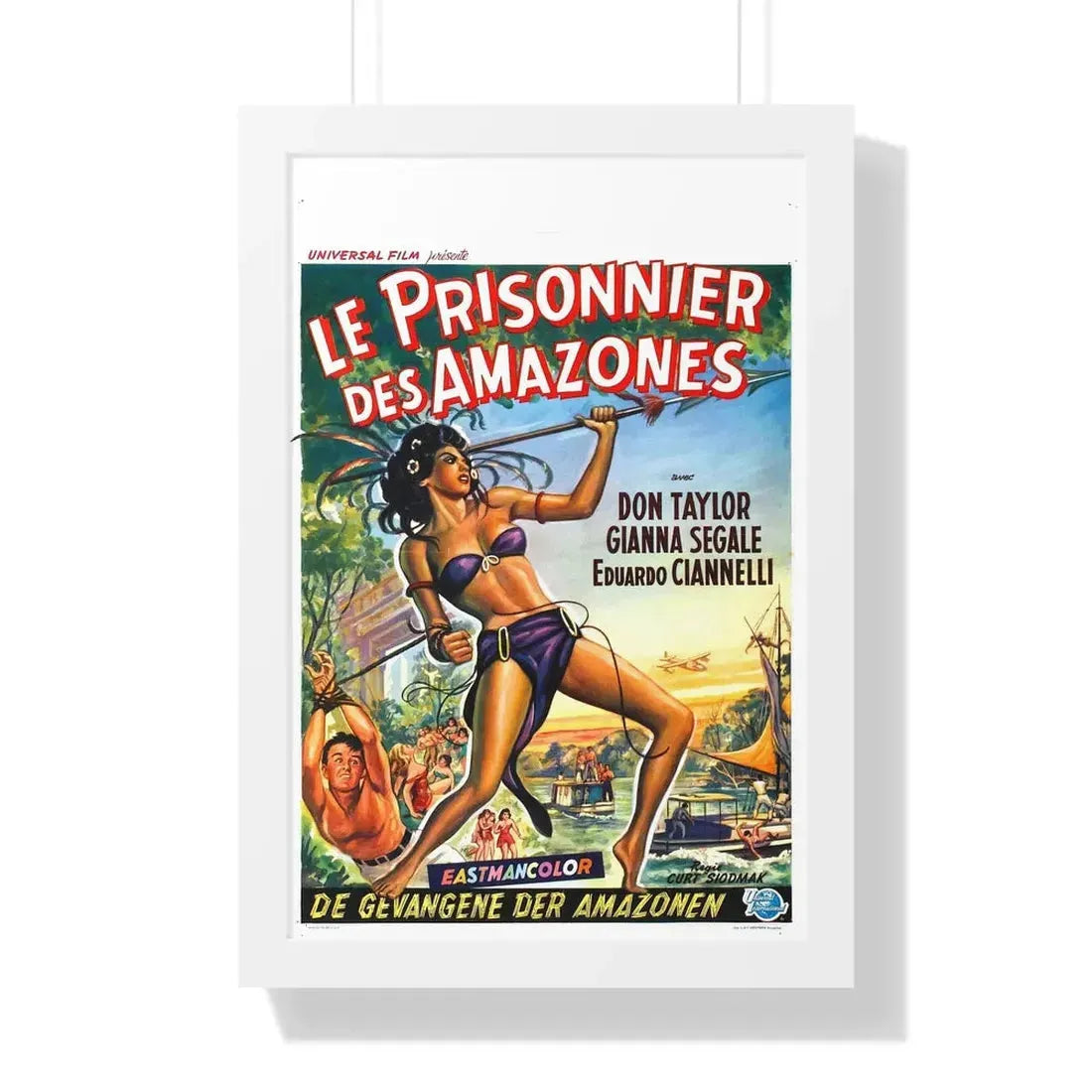 LOVE SLAVES OF THE AMAZON (BELGIAN) 1957 - Framed Movie Poster - The Sticker Space