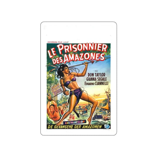 LOVE SLAVES OF THE AMAZON (BELGIAN) 1957 Movie Poster STICKER Vinyl Die-Cut Decal 2 Inch - The Sticker Space