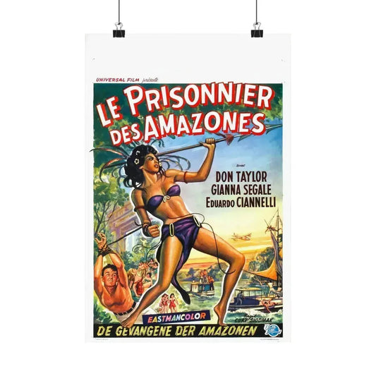 LOVE SLAVES OF THE AMAZON (BELGIAN) 1957 - Paper Movie Poster 12″ x 18″ Matte - The Sticker Space
