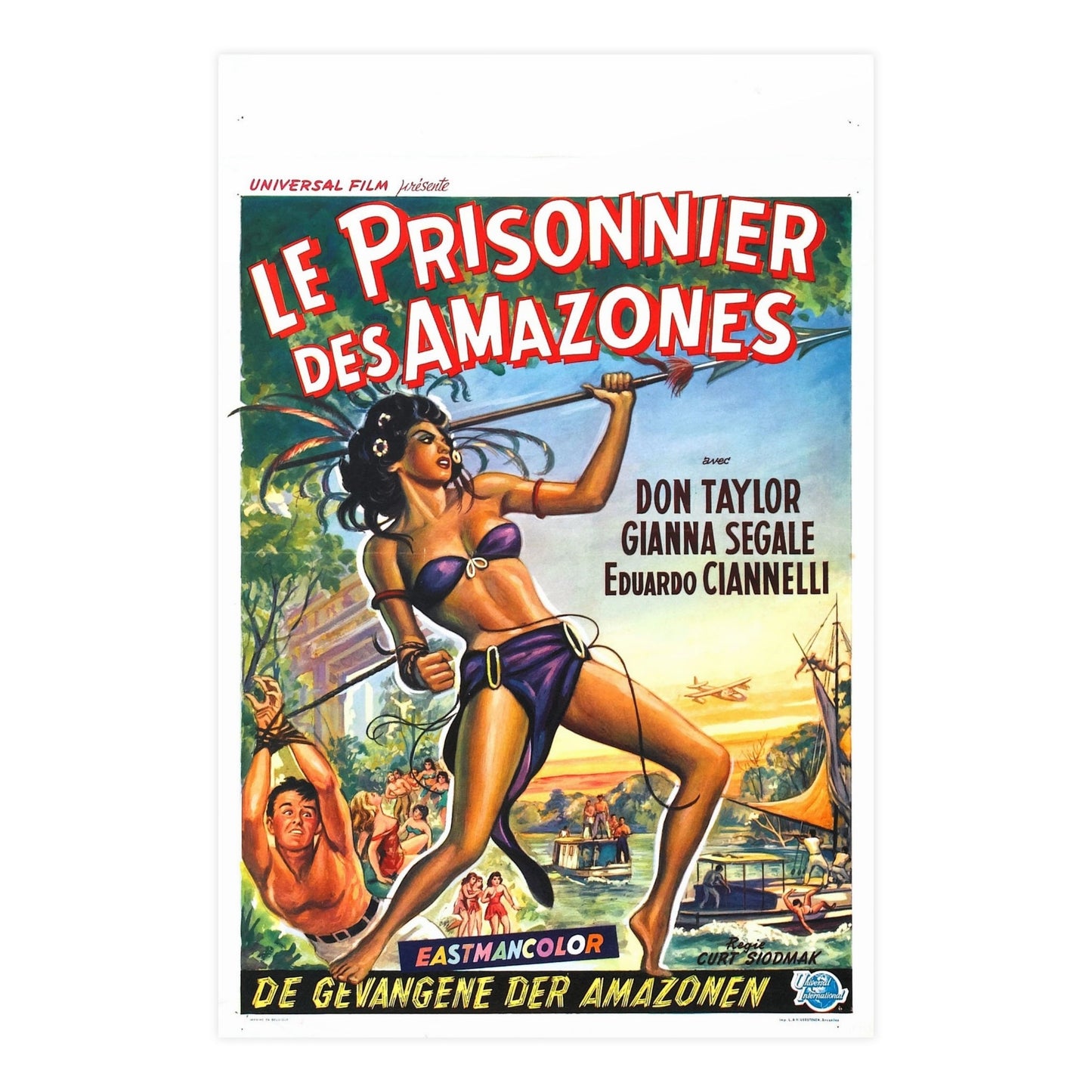 LOVE SLAVES OF THE AMAZON (BELGIAN) 1957 - Paper Movie Poster-24″ x 36″ (Vertical)-The Sticker Space
