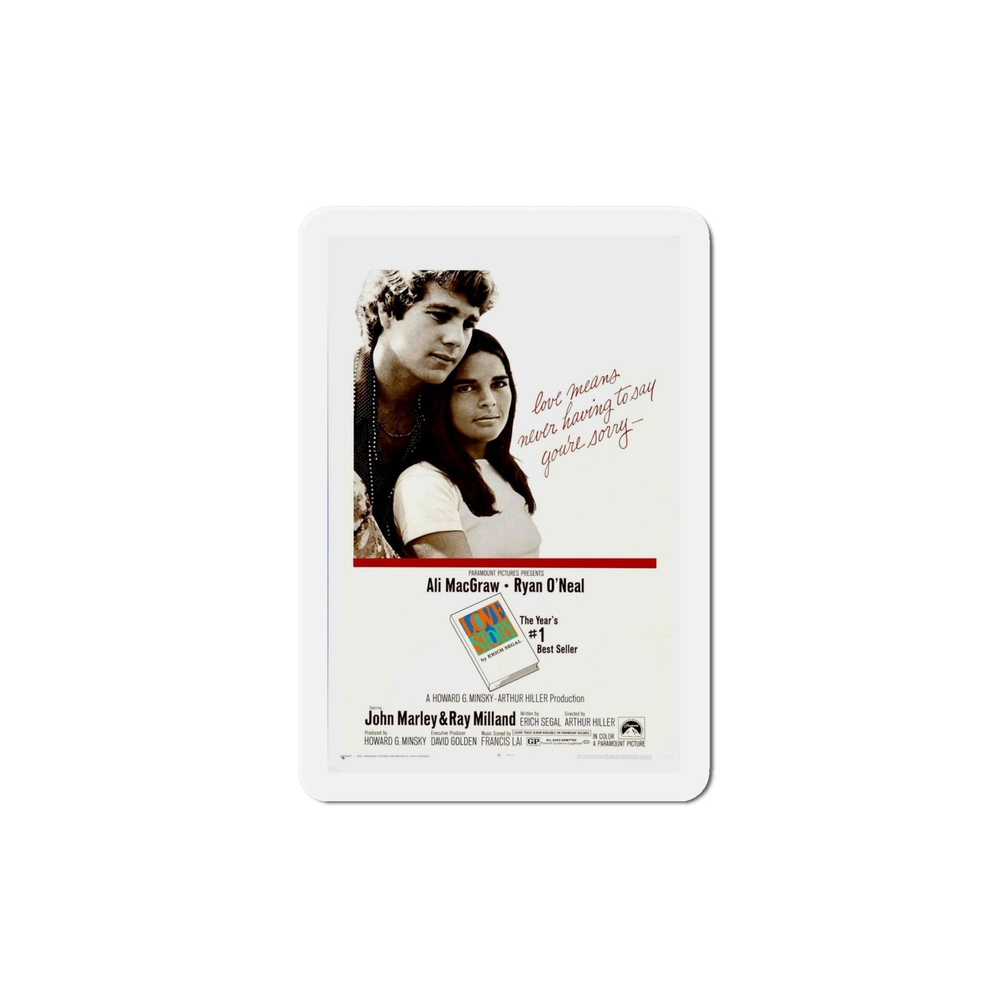 Love Story 1970 Movie Poster Die-Cut Magnet-6 Inch-The Sticker Space