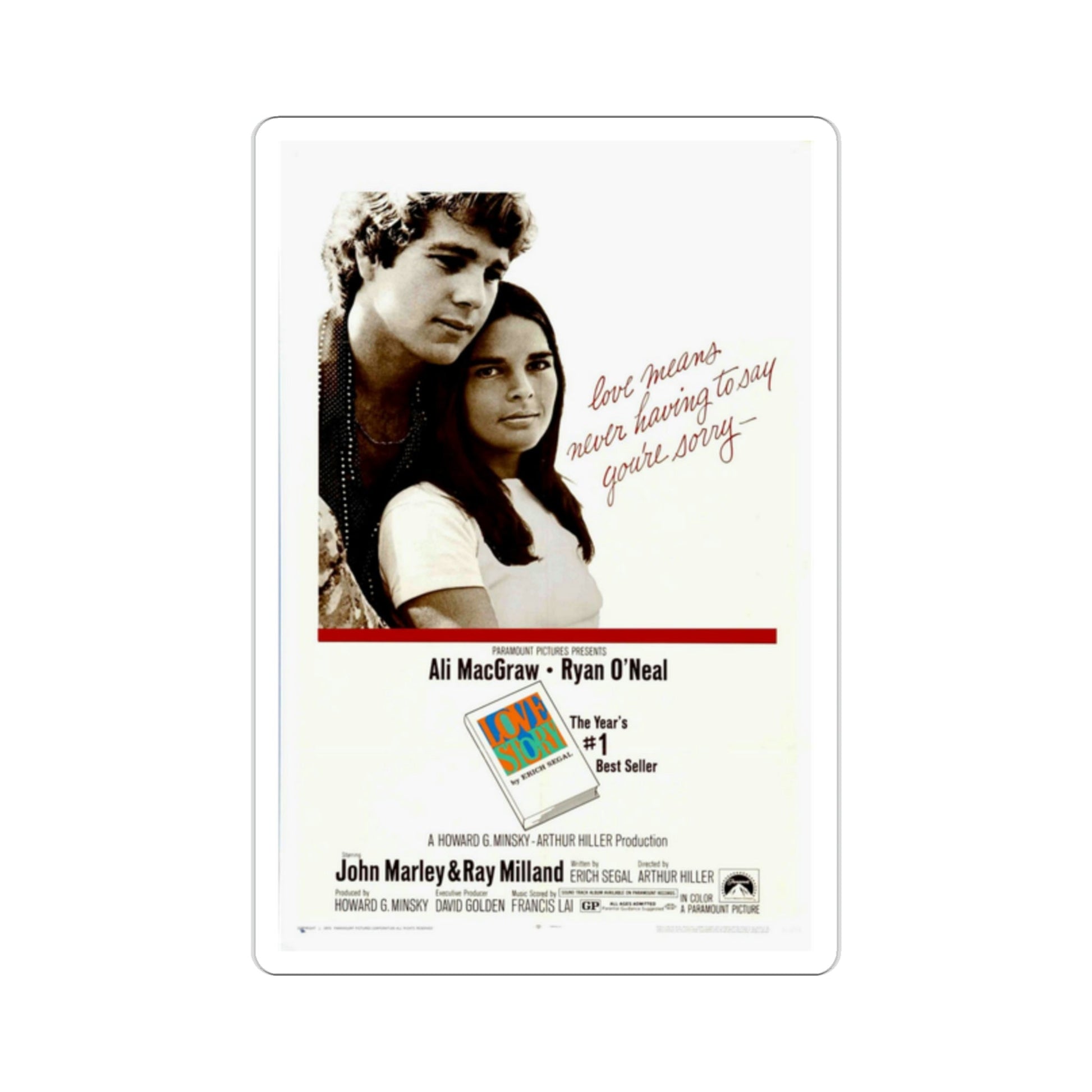 Love Story 1970 Movie Poster STICKER Vinyl Die-Cut Decal-2 Inch-The Sticker Space