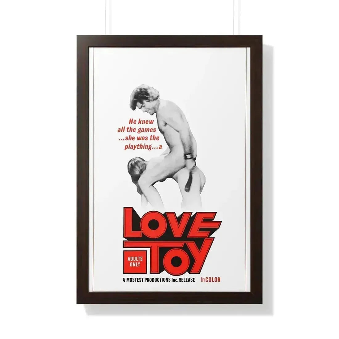 LOVE TOY 1971 - Framed Movie Poster 20" x 30" Walnut - The Sticker Space