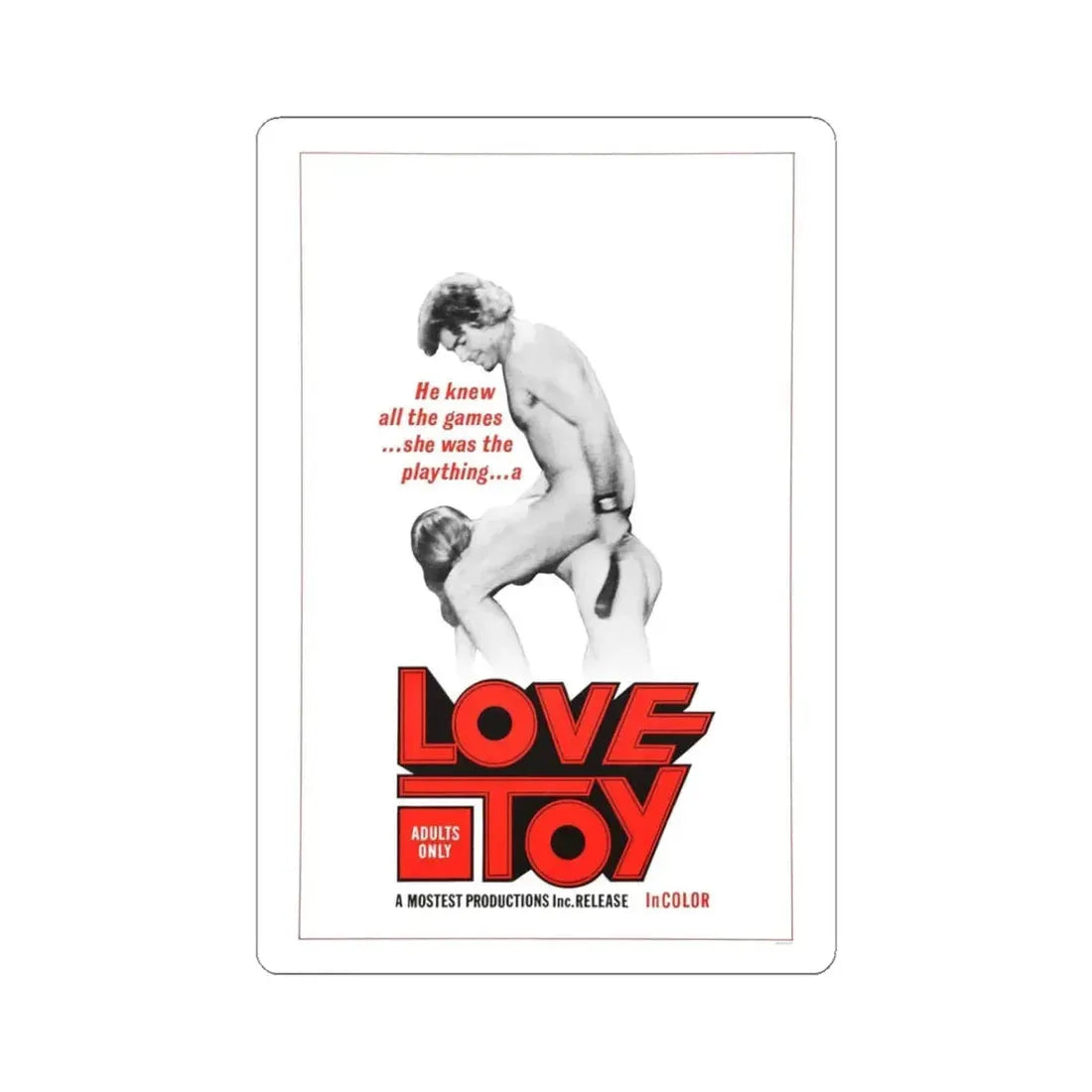LOVE TOY 1971 Movie Poster - STICKER Vinyl Kiss-Cut Decal 3 Inch White - The Sticker Space