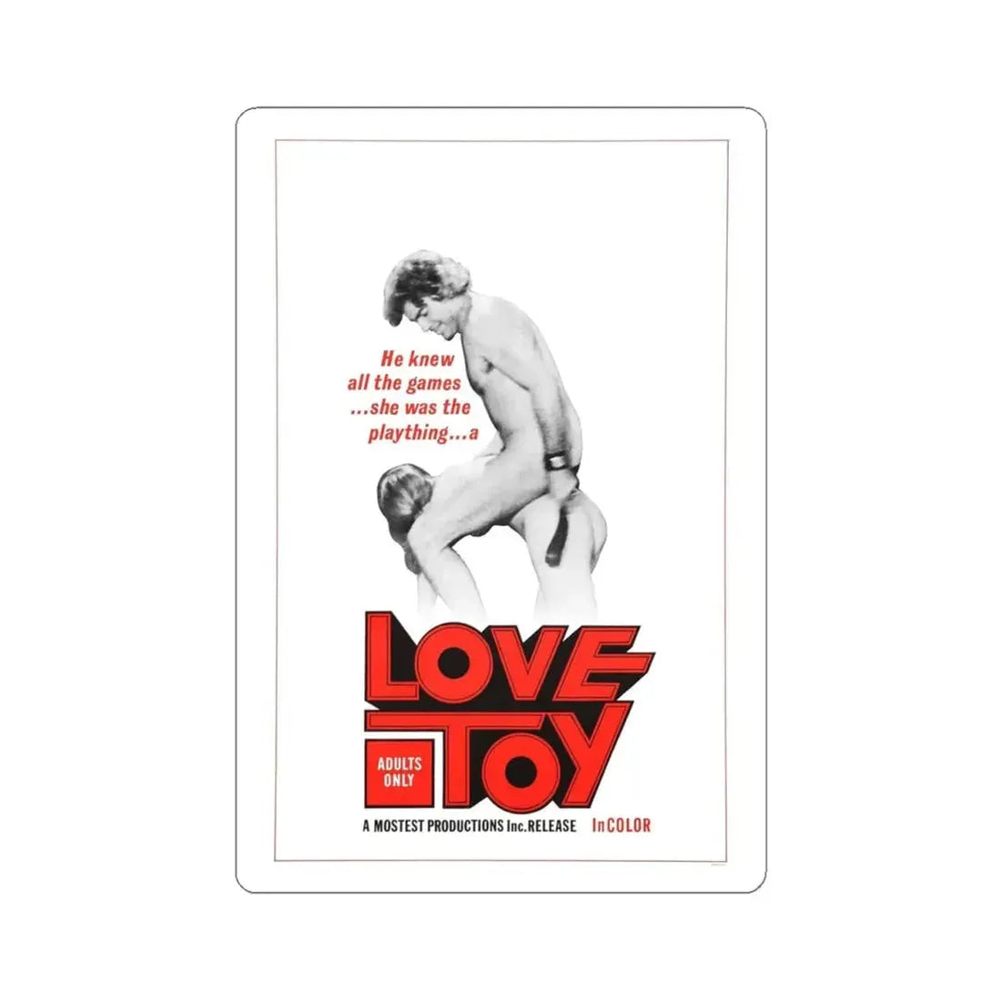 LOVE TOY 1971 Movie Poster - STICKER Vinyl Kiss-Cut Decal 4 Inch White - The Sticker Space
