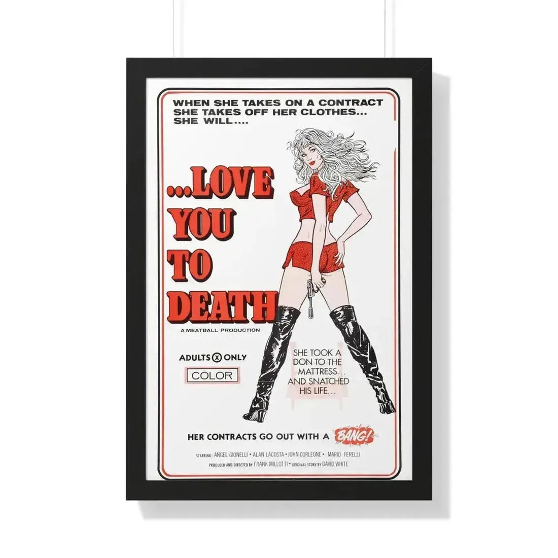 LOVE YOU TO DEATH 1977 - Framed Movie Poster 20" x 30" Black - The Sticker Space