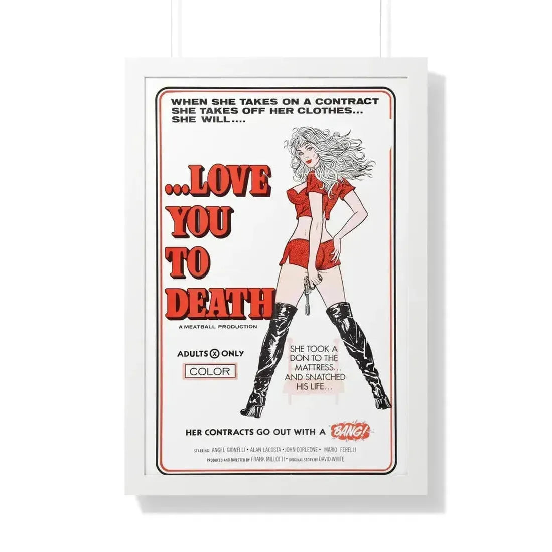 LOVE YOU TO DEATH 1977 - Framed Movie Poster 20" x 30" White - The Sticker Space