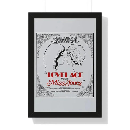LOVELACE MEETS MISS JONES 1975 - Framed Movie Poster 16″ x 24″ Black - The Sticker Space