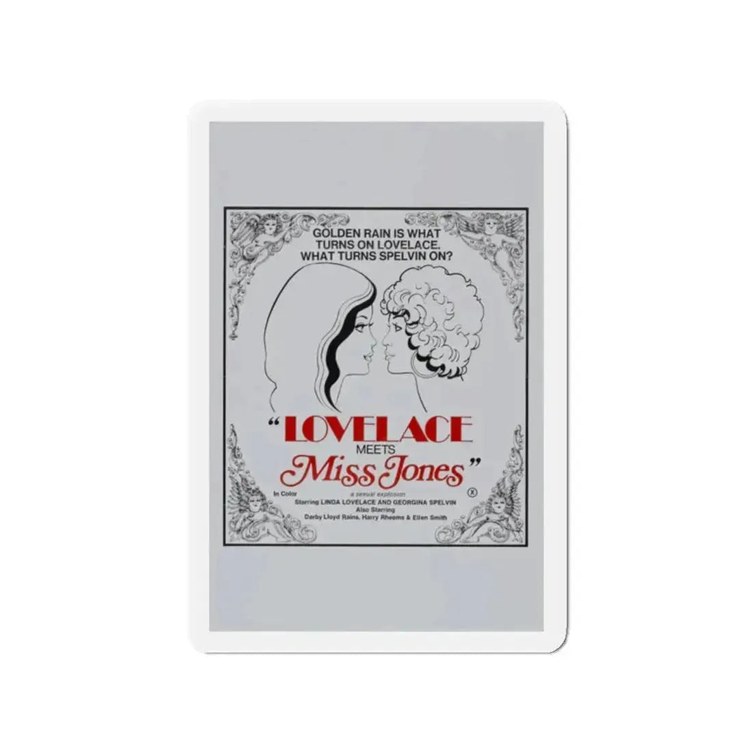 LOVELACE MEETS MISS JONES 1975 Movie Poster - Refrigerator Magnet 2 Inch Die-Cut - The Sticker Space