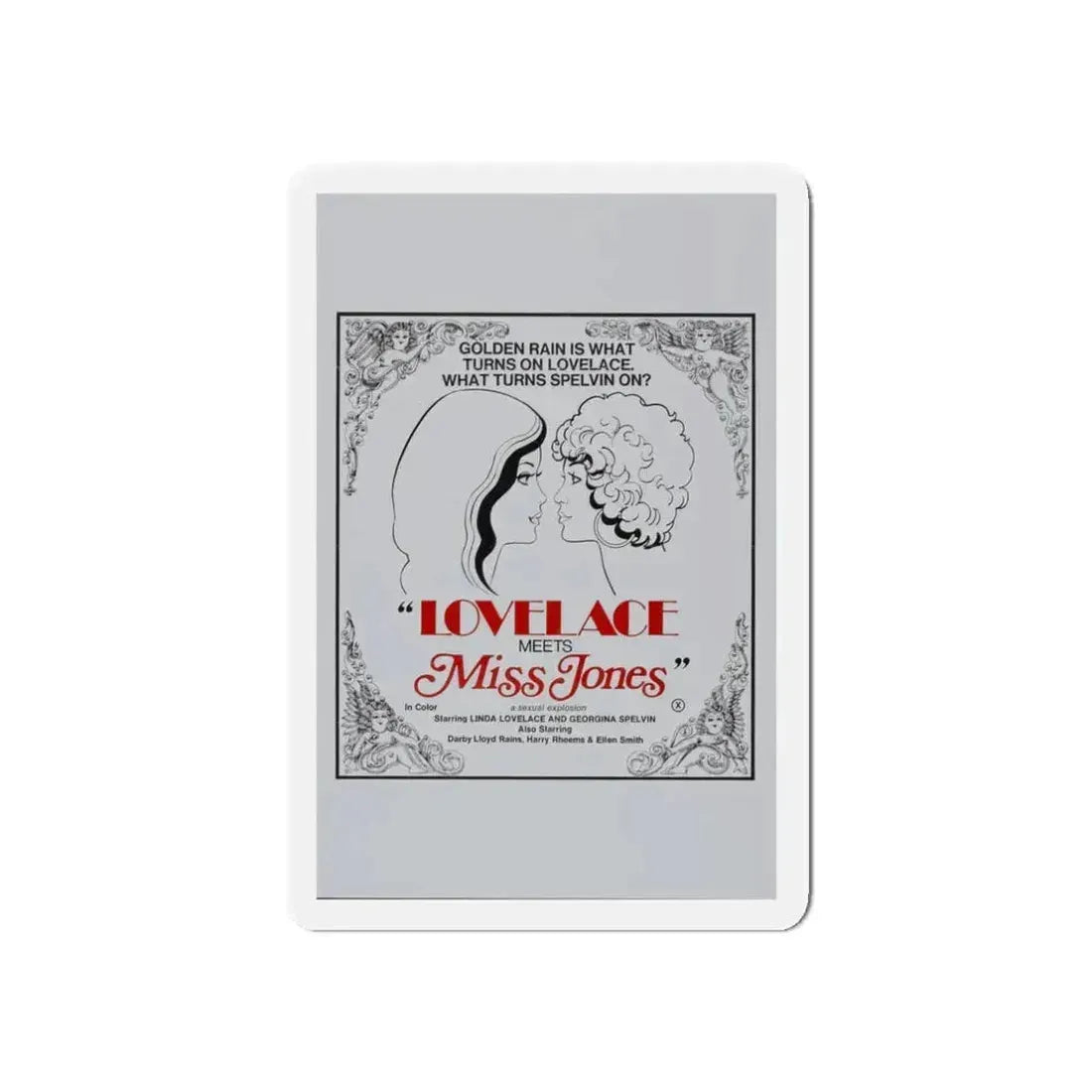 LOVELACE MEETS MISS JONES 1975 Movie Poster - Refrigerator Magnet 3 Inch Die-Cut - The Sticker Space