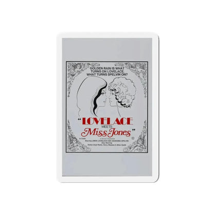 LOVELACE MEETS MISS JONES 1975 Movie Poster - Refrigerator Magnet 3 Inch Die-Cut - The Sticker Space