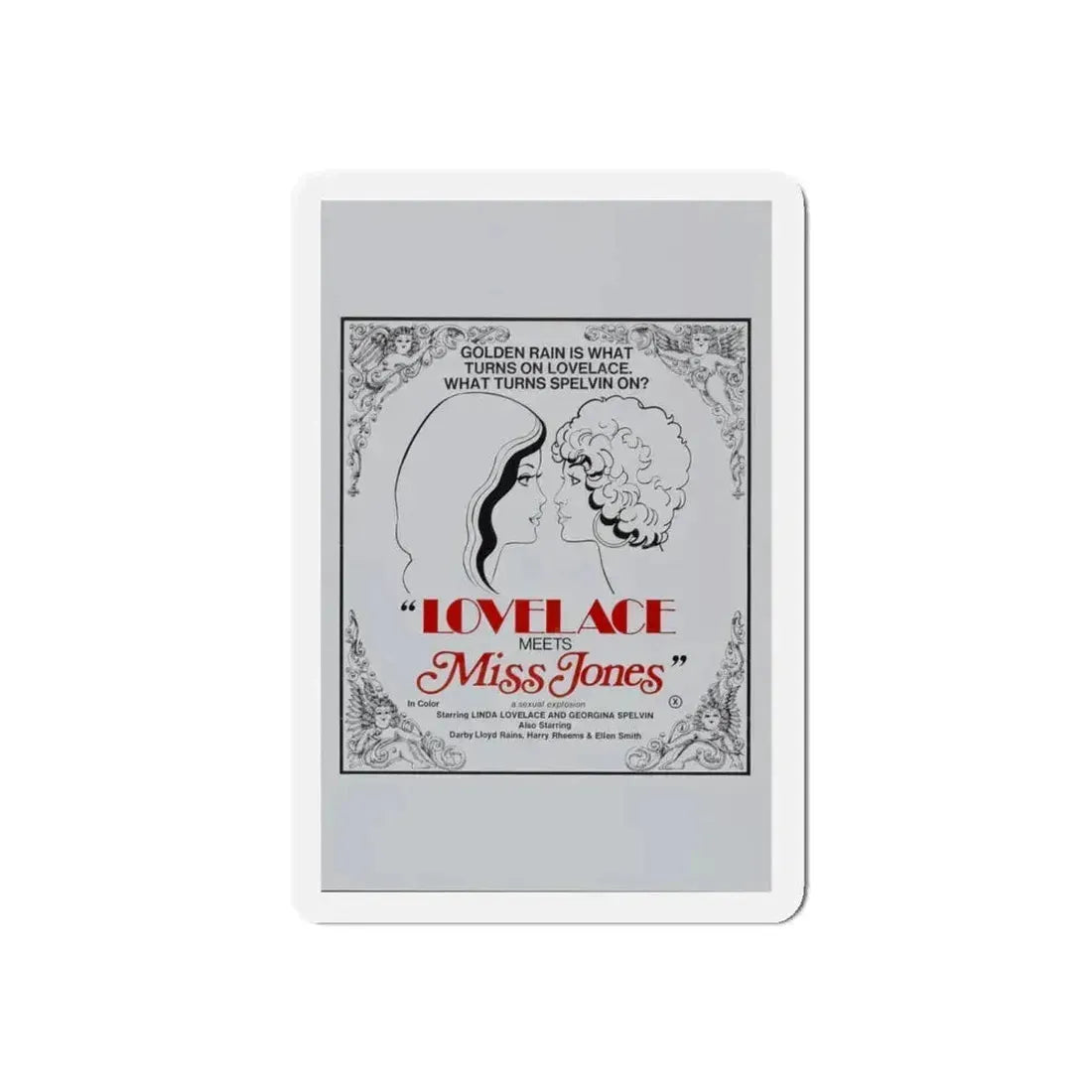 LOVELACE MEETS MISS JONES 1975 Movie Poster - Refrigerator Magnet 4 Inch Die-Cut - The Sticker Space