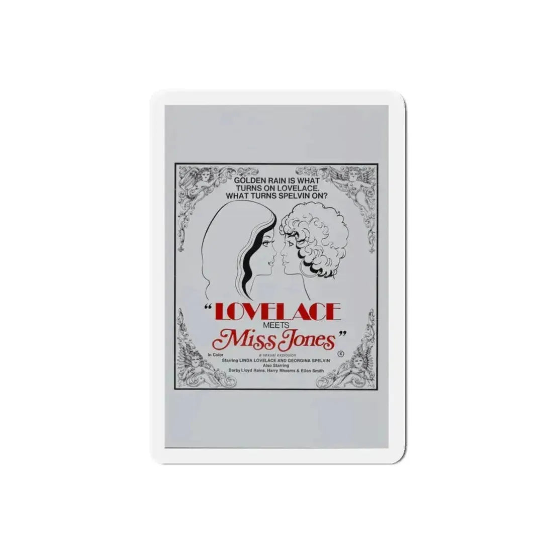 LOVELACE MEETS MISS JONES 1975 Movie Poster - Refrigerator Magnet 5 Inch Die-Cut - The Sticker Space
