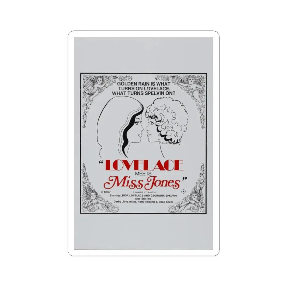 LOVELACE MEETS MISS JONES 1975 Movie Poster - STICKER Vinyl Kiss-Cut Decal 3 Inch White - The Sticker Space
