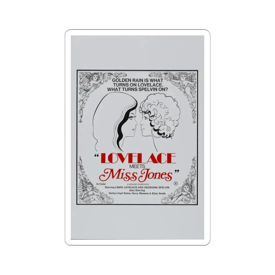 LOVELACE MEETS MISS JONES 1975 Movie Poster - STICKER Vinyl Kiss-Cut Decal 4 Inch White - The Sticker Space