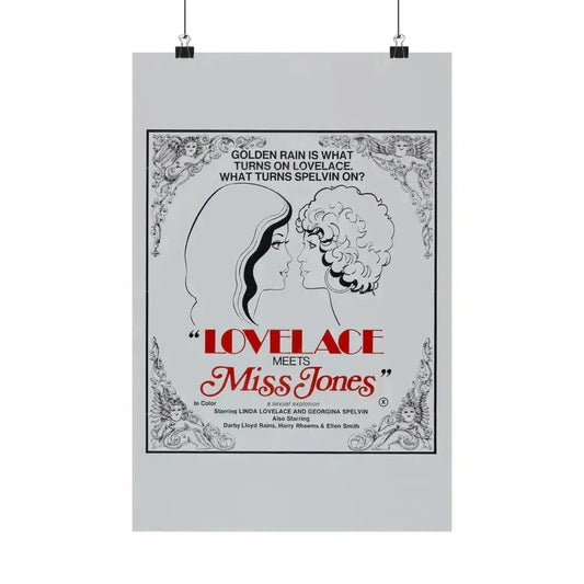 LOVELACE MEETS MISS JONES 1975 - Paper Movie Poster 12″ x 18″ Matte - The Sticker Space