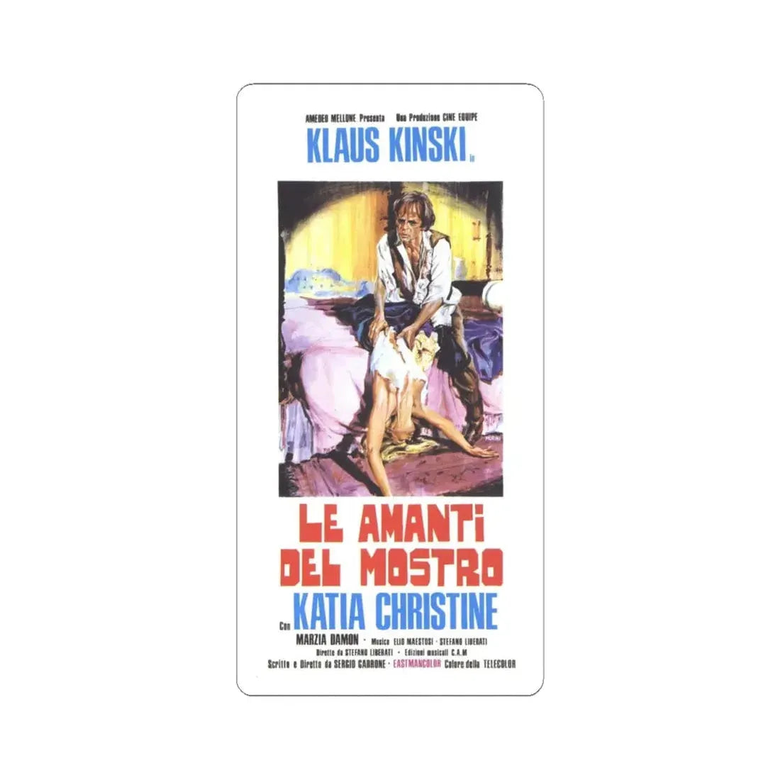 LOVER OF THE MONSTER 1974 Movie Poster - STICKER Vinyl Kiss-Cut Decal 4 Inch White - The Sticker Space