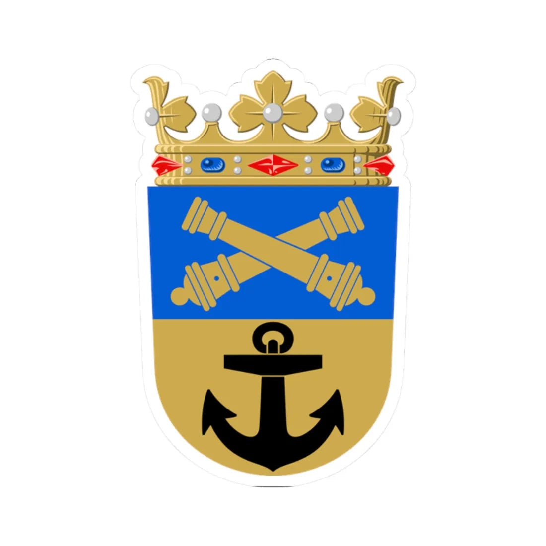 Loviisa.vaakuna (Finland) (Coat of Arms) STICKER Vinyl Kiss-Cut Decal 2 Inch White - The Sticker Space