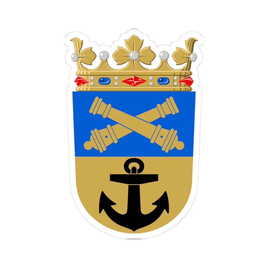 Loviisa.vaakuna (Finland) (Coat of Arms) STICKER Vinyl Kiss-Cut Decal 3 Inch White - The Sticker Space