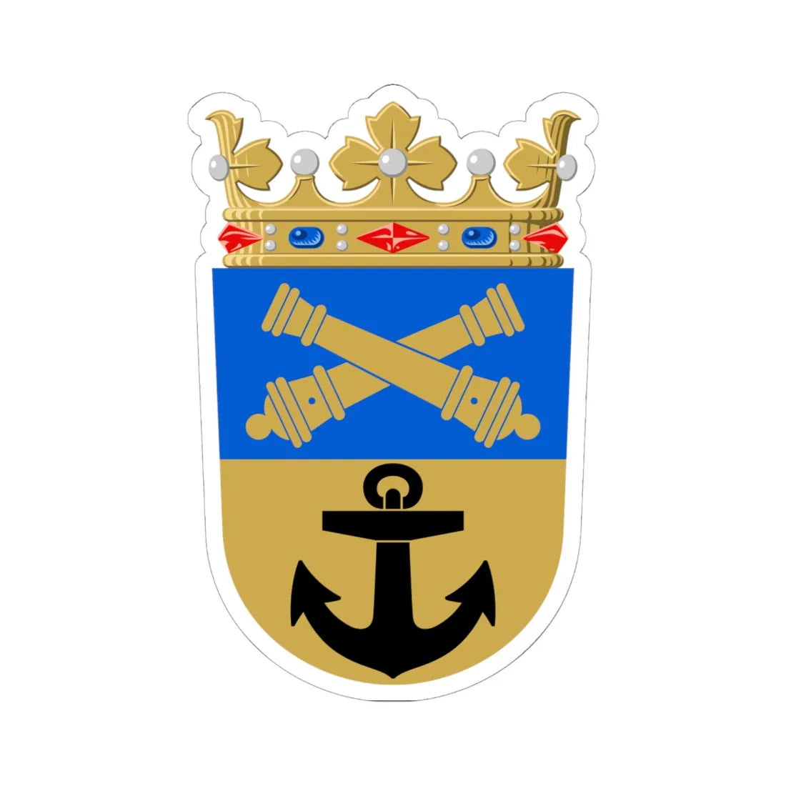 Loviisa.vaakuna (Finland) (Coat of Arms) STICKER Vinyl Kiss-Cut Decal 6 Inch White - The Sticker Space