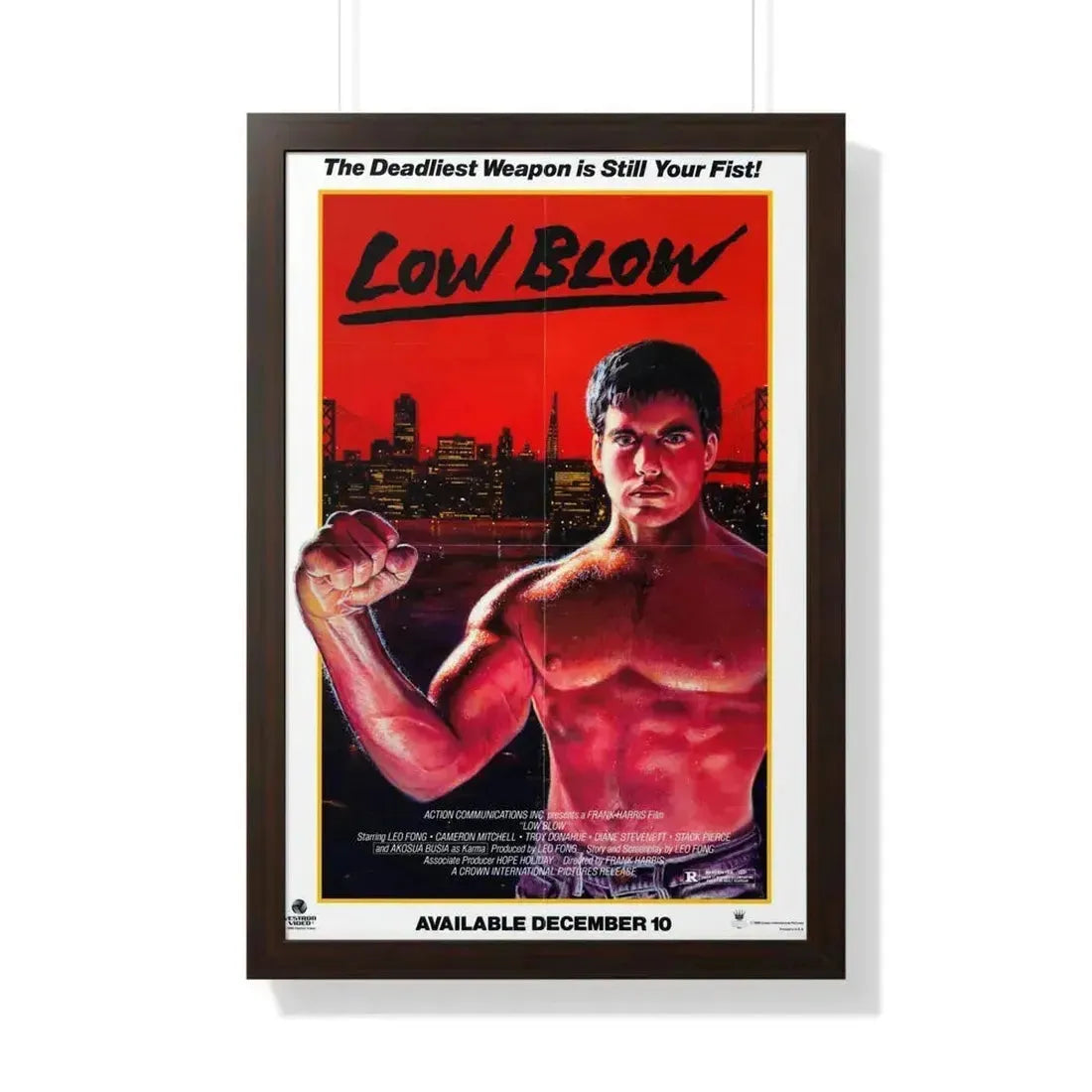 LOW BLOW (LOWBLOW) 1986 - Framed Movie Poster 20" x 30" Walnut - The Sticker Space
