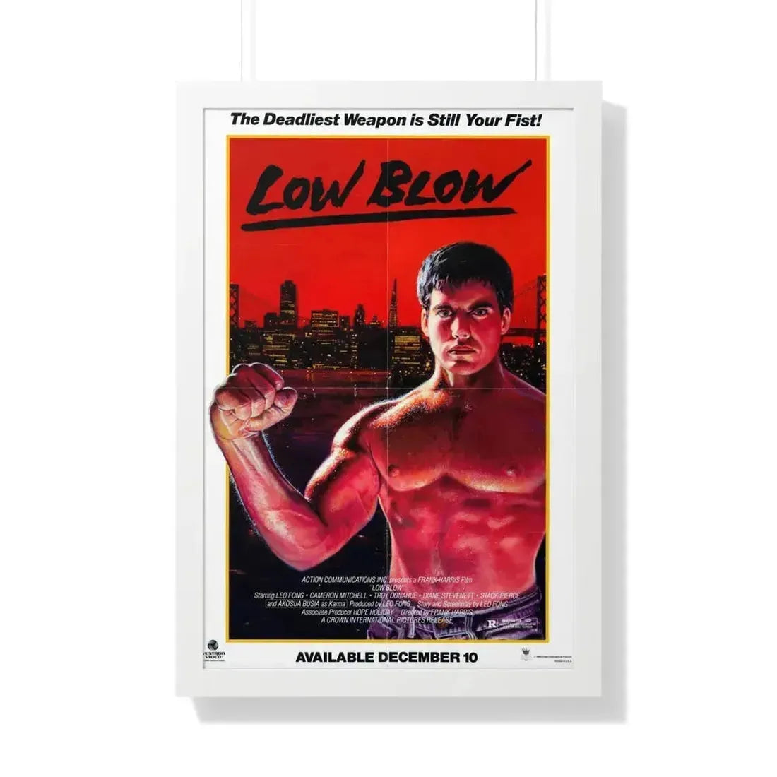 LOW BLOW (LOWBLOW) 1986 - Framed Movie Poster 20" x 30" White - The Sticker Space