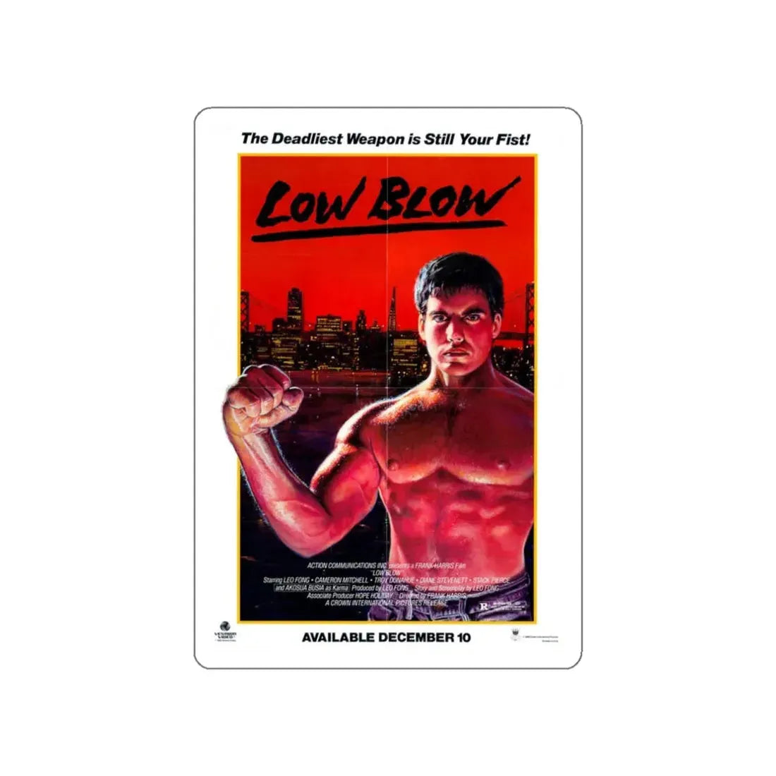 LOW BLOW (LOWBLOW) 1986 Movie Poster STICKER Vinyl Die-Cut Decal - The Sticker Space