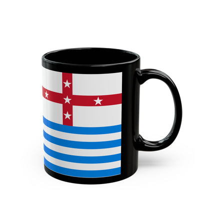 Lower Murray River Flag Australia - Black Coffee Mug-The Sticker Space