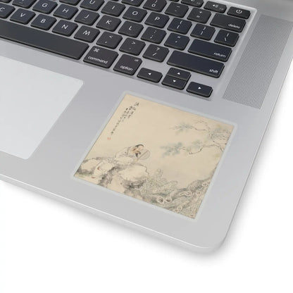 Lu Peng - Zhou Dunyi Admiring Lotuses - dated 1896 - STICKER Vinyl Kiss-Cut Decal