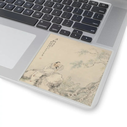 Lu Peng - Zhou Dunyi Admiring Lotuses - dated 1896 - STICKER Vinyl Kiss-Cut Decal