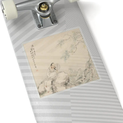 Lu Peng - Zhou Dunyi Admiring Lotuses - dated 1896 - STICKER Vinyl Kiss-Cut Decal