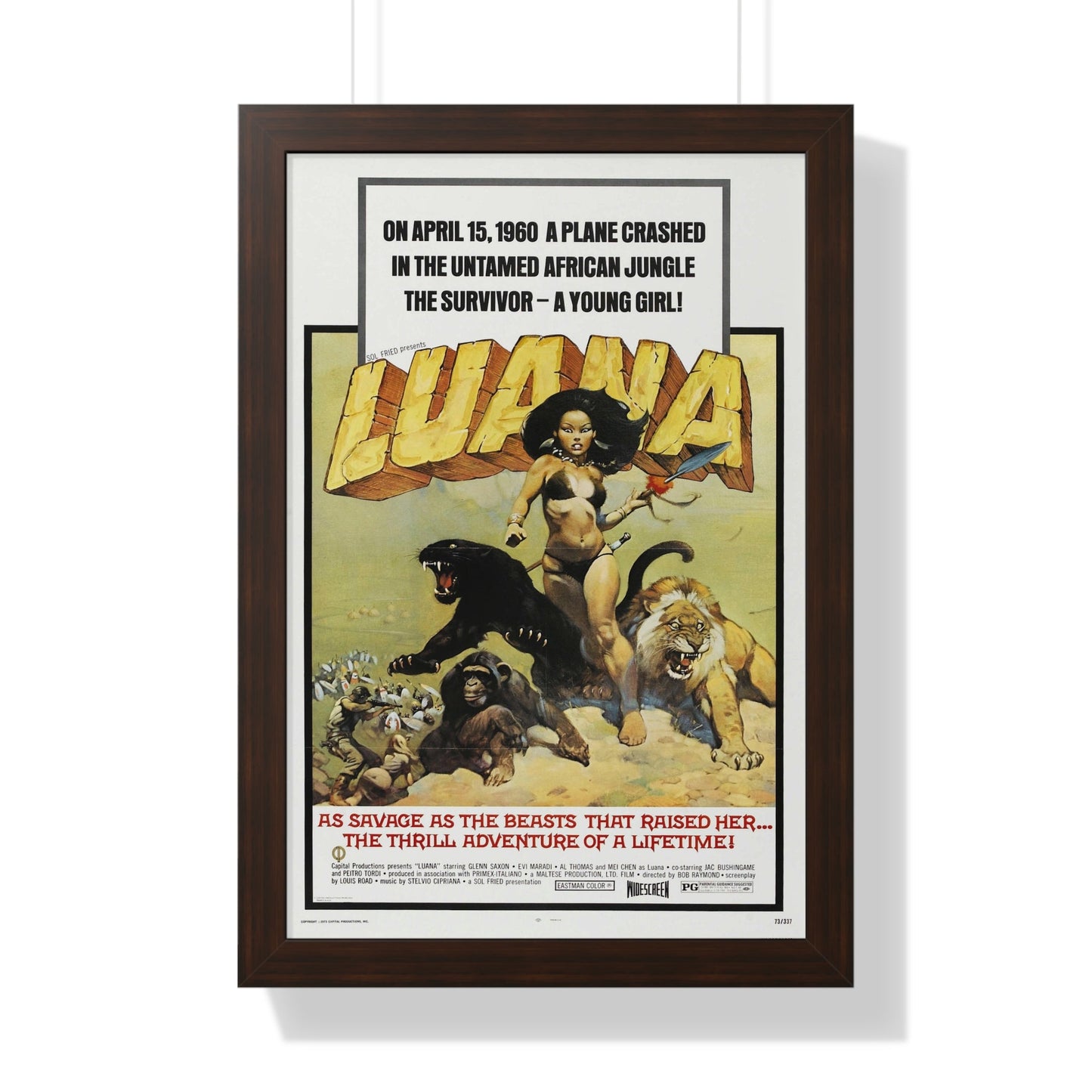 LUANA 1968 - Framed Movie Poster-16″ x 24″-The Sticker Space