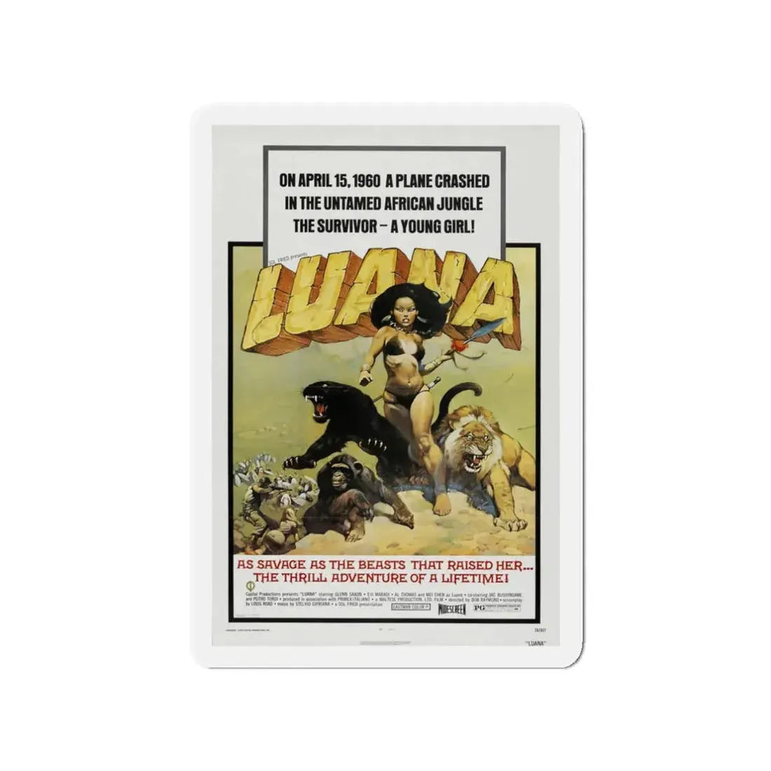 LUANA 1968 Movie Poster - Refrigerator Magnet - The Sticker Space