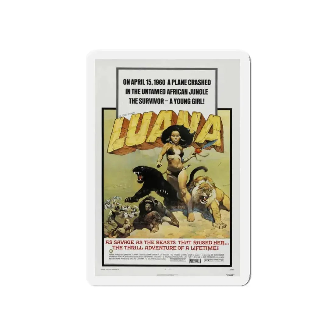 LUANA 1968 Movie Poster - Refrigerator Magnet - The Sticker Space