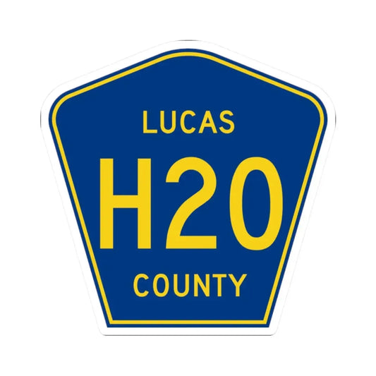 Lucas County Route H20 IA (Iowa) (Road Sign) STICKER Vinyl Kiss-Cut Decal 2 Inch White - The Sticker Space
